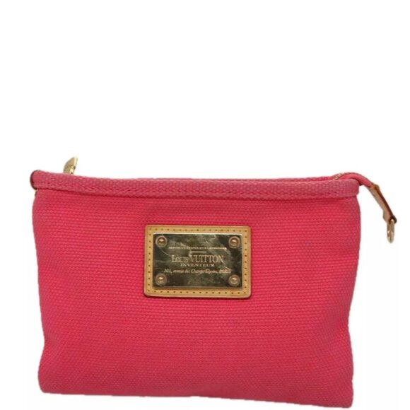 LOUIS VUITTON Antigua Pochette Plat PM Pouch Pink Rose - Picture 1 of 16